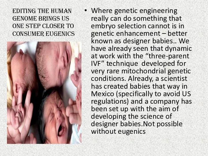 Editing the human genome brings us one step closer to consumer eugenics