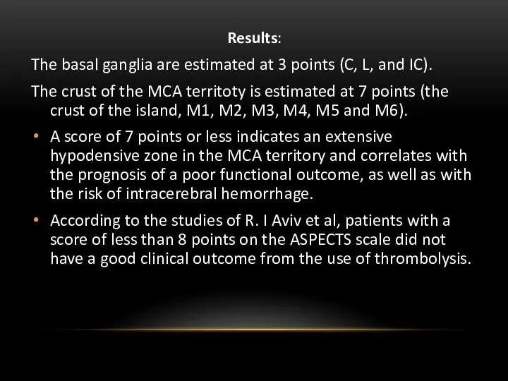 Results: The basal ganglia are estimated at 3 points (C, L, and
