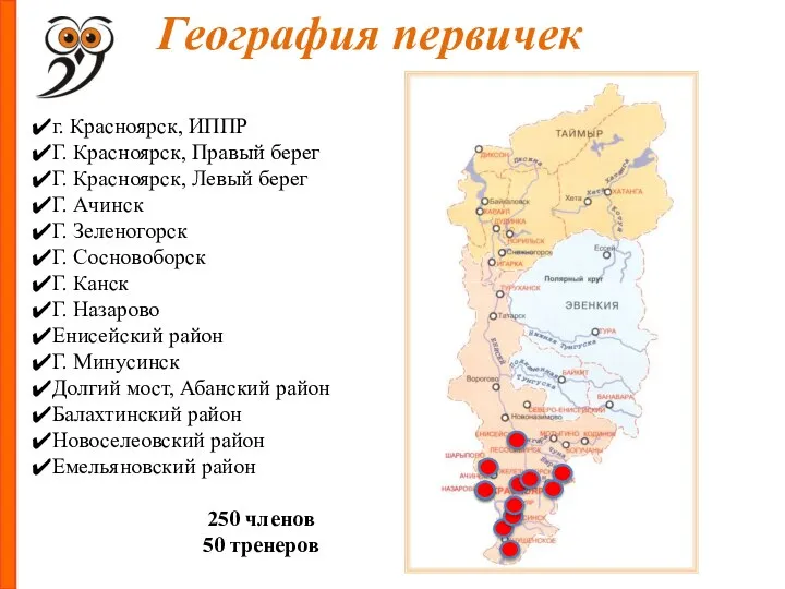 География первичек г. Красноярск, ИППР Г. Красноярск, Правый берег Г. Красноярск, Левый