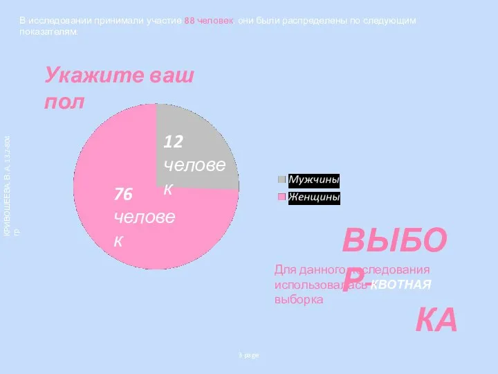 3 page ВЫБОР- КА Для данного исследования использовалась КВОТНАЯ выборка 12 человек