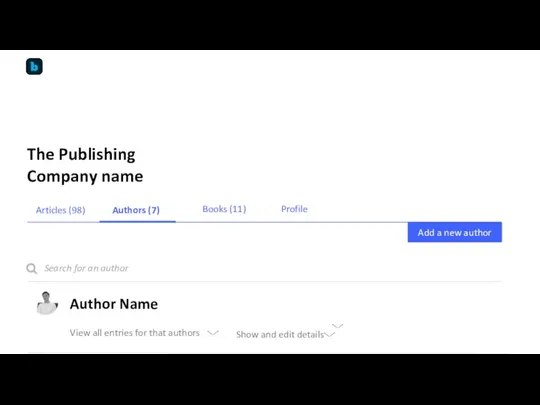 The Publishing Company name Add a new author Articles (98) Authors (7)