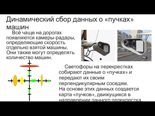 Динамический сбор данных о «пучках» машин Всё чаще на дорогах появляются камеры-радары,