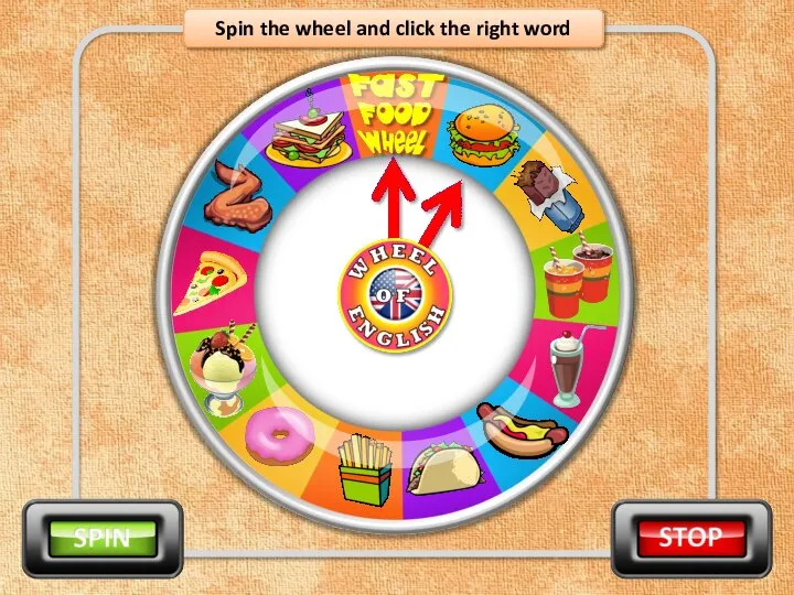 Spin the wheel and click the right word