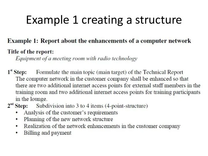 Example 1 creating a structure