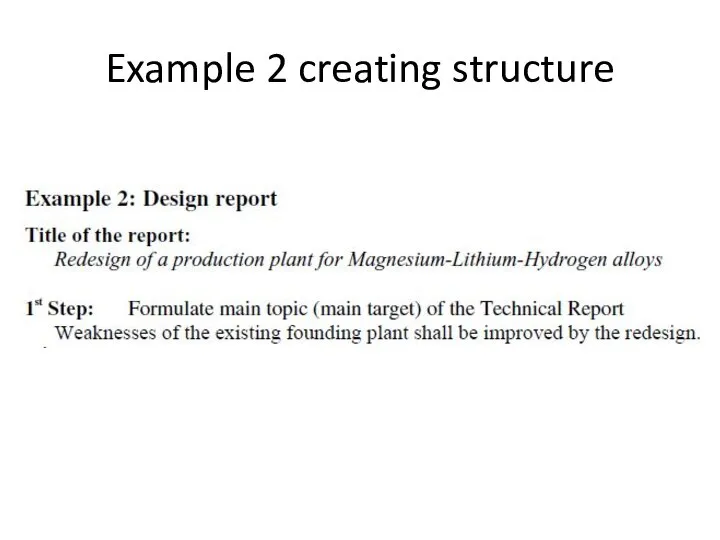 Example 2 creating structure