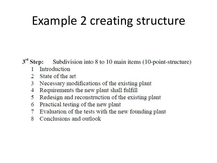 Example 2 creating structure