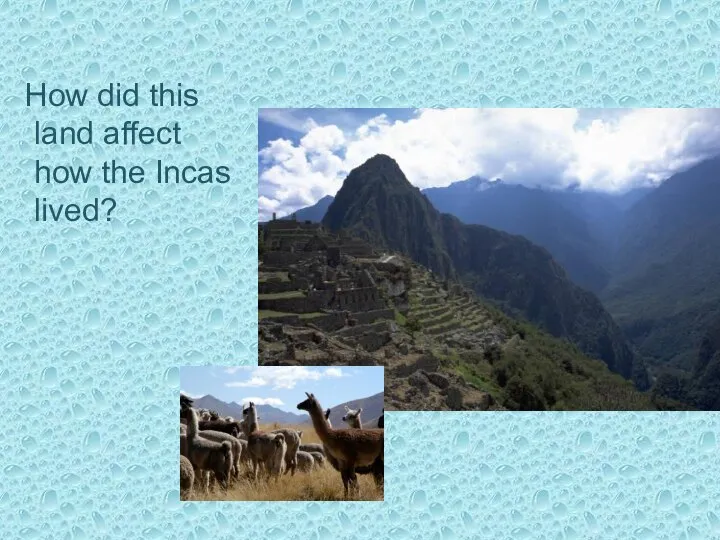 How did this land affect how the Incas lived?