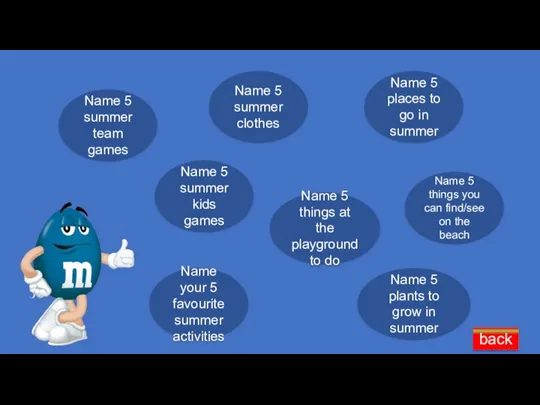 back Name 5 summer team games Name 5 summer kids games Name