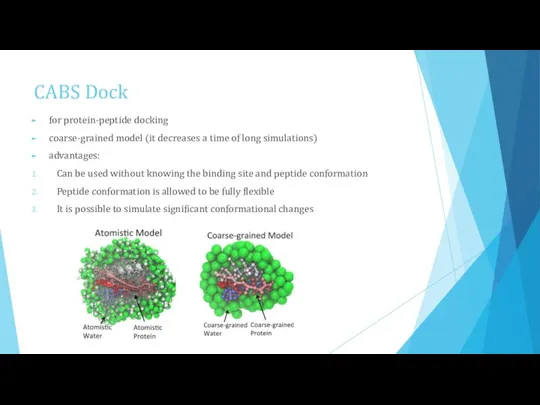 CABS Dock for protein-peptide docking coarse-grained model (it decreases a time of