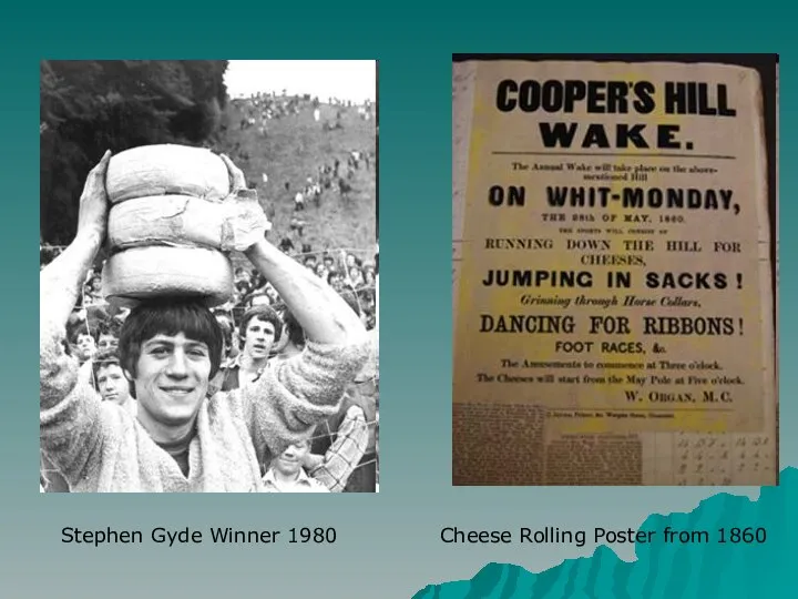 Cheese Rolling Poster from 1860 Stephen Gyde Winner 1980
