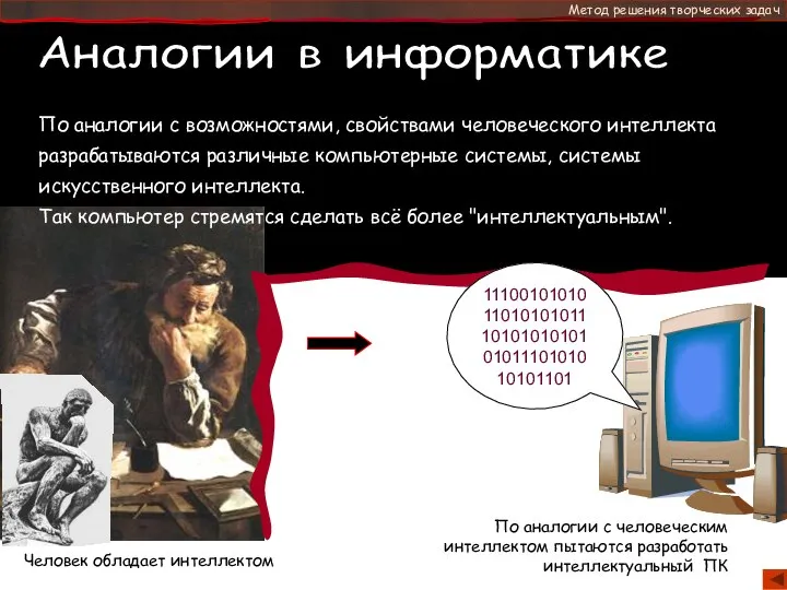 - это Метод решения творческих задач Человек обладает интеллектом По аналогии с