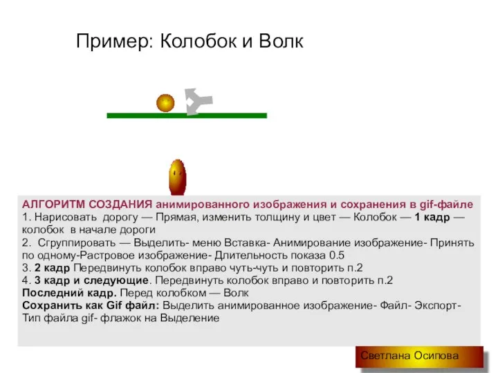 АЛГОРИТМ СОЗДАНИЯ анимированного изображения и сохранения в gif-файле 1. Нарисовать дорогу —