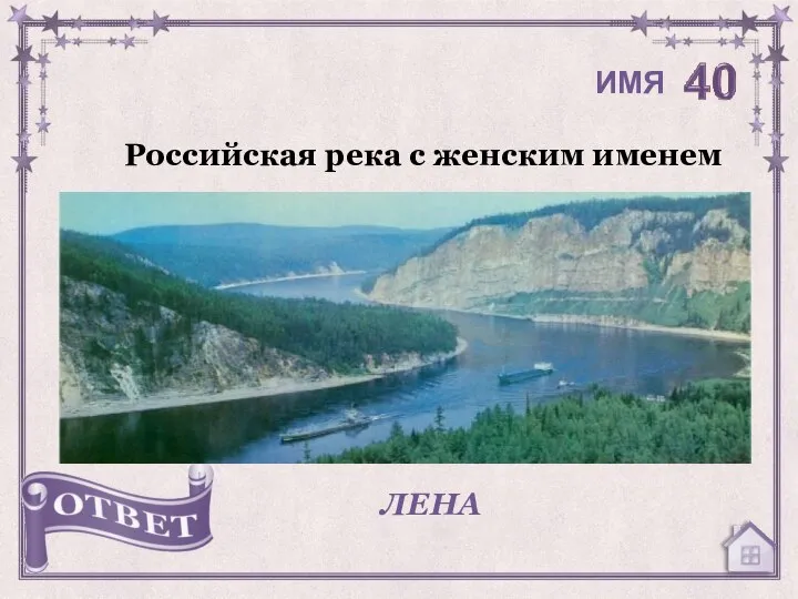 Российская река с женским именем ЛЕНА ИМЯ