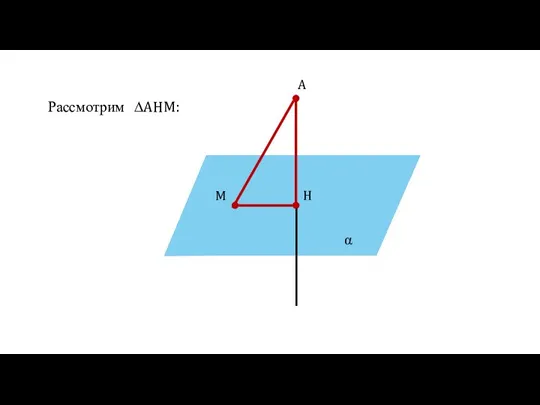 α A H M Рассмотрим ∆AHM: