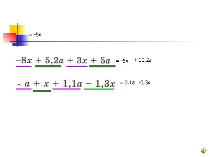 = -5х = -5х + 10,2а -1 = 0,1а 1 -0,3х