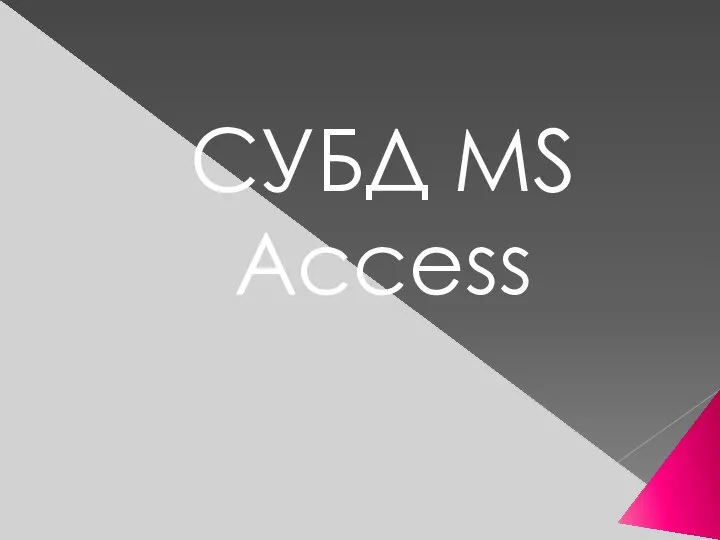 СУБД MS Access