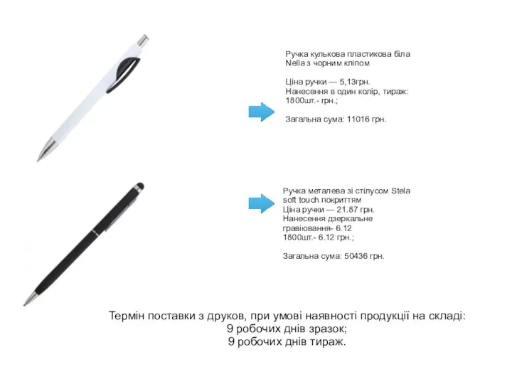 Термін поставки з друков, при умові наявності продукції на складі: 9 робочих