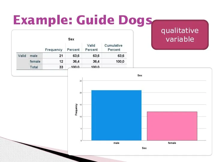 Example: Guide Dogs qualitative variable