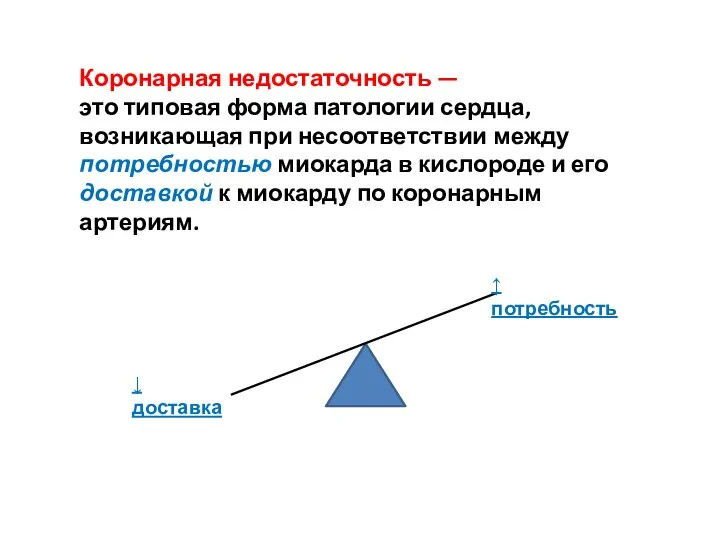 Коронарная недостаточность — это типовая форма патологии сердца, возникающая при несоответствии между