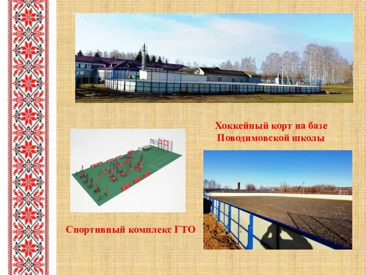 Спортивный комплекс ГТО Хоккейный корт на базе Поводимовской школы