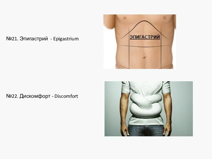 №21. Эпигастрий - Epigastrium №22. Дискомфорт - Discomfort