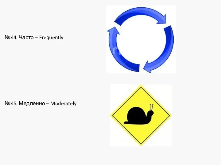 №44. Часто – Frequently №45. Медленно – Moderately