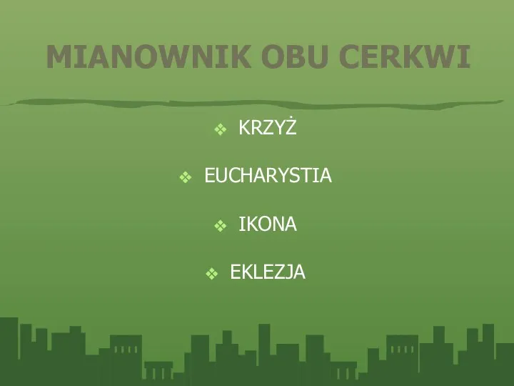 MIANOWNIK OBU CERKWI KRZYŻ EUCHARYSTIA IKONA EKLEZJA