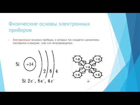 Физические основы электронных приборов Электронными называю приборы, в которых ток создается движением