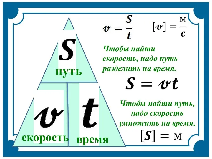 Чтобы найти скорость, надо путь разделить на время. скорость путь время Чтобы