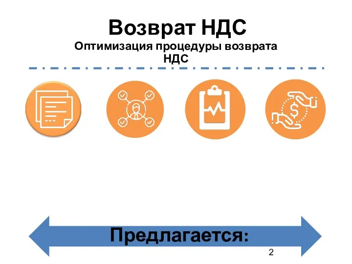 Возврат НДС Предлагается: Оптимизация процедуры возврата НДС