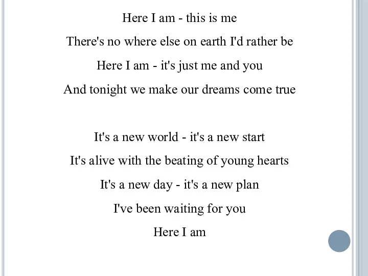 Here I am - this is me There's no where else on