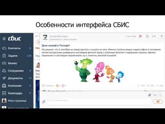 Особенности интерфейса СБИС