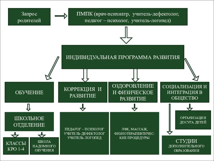 ПМПК (врач-психиатр, учитель-дефектолог, педагог – психолог, учитель-логопед) Запрос родителей ИНДИВИДУАЛЬНАЯ ПРОГРАММА РАЗВИТИЯ