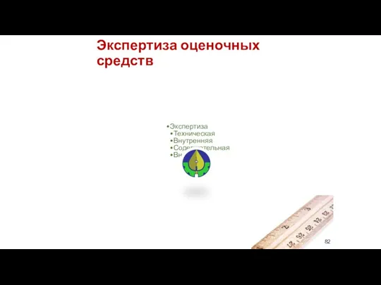 Экспертиза оценочных средств Экспертиза Техническая Внутренняя Содержательная Внешняя