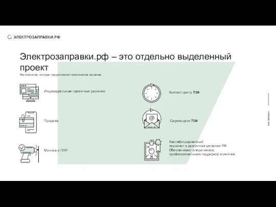 сотрудничество почему мы Электрозаправки.рф – это отдельно выделенный проект Мы компания, которая