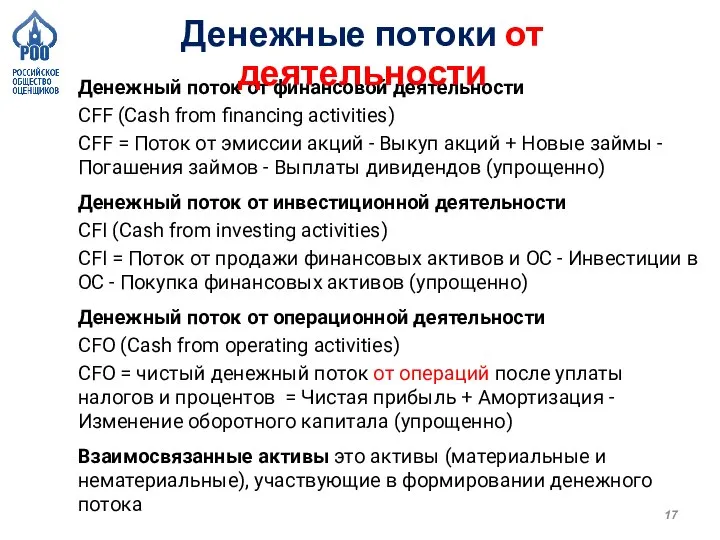 Денежный поток от финансовой деятельности CFF (Cash from financing activities) CFF =