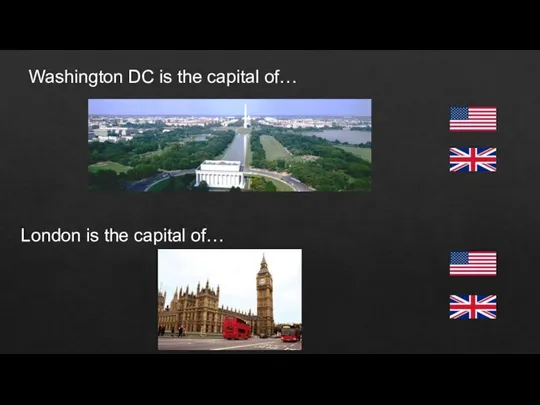 Washington DC is the capital of… London is the capital of…