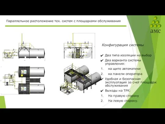 Конфигурация системы Два типа изоляции на выбор Два варианта системы управления: на