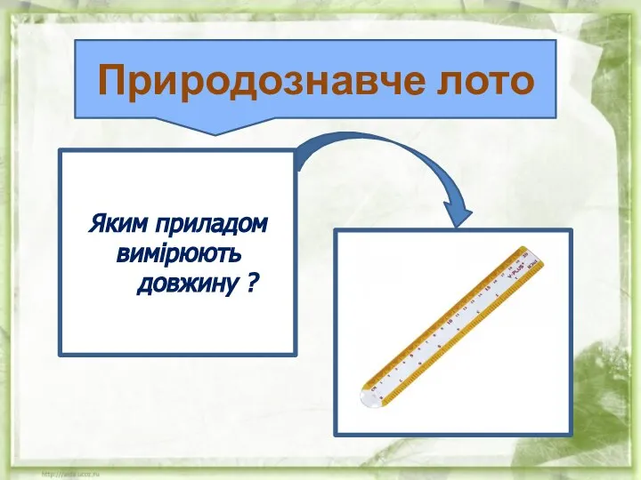 Яким приладом вимірюють довжину ? Природознавче лото