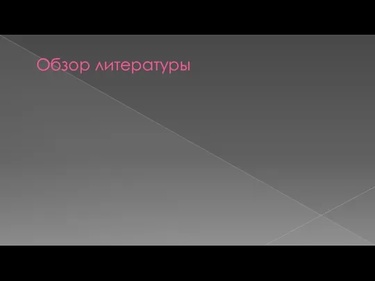 Обзор литературы