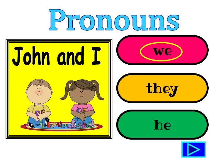 we they he John and I Pronouns