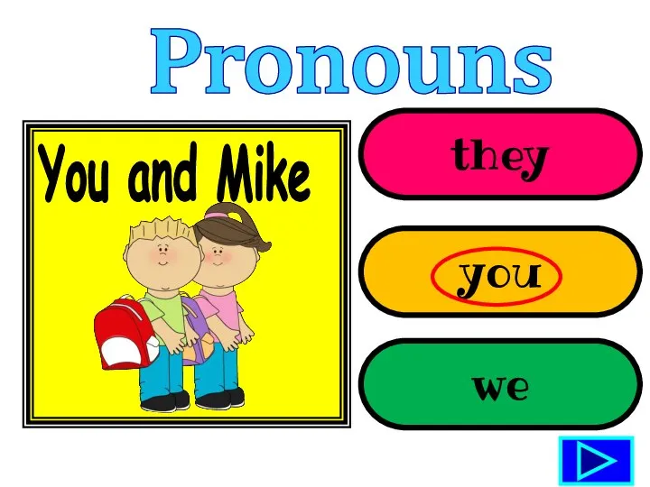 they you we You and Mike Pronouns