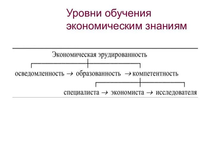 Уровни обучения экономическим знаниям