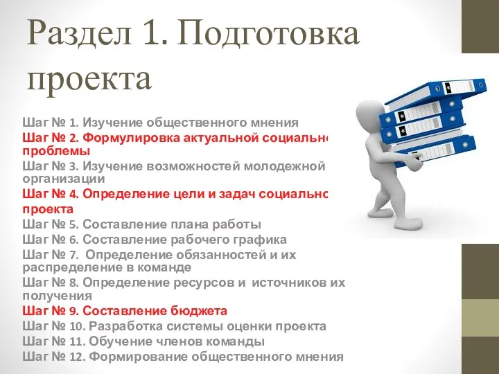 Раздел 1. Подготовка проекта Шаг № 1. Изучение общественного мнения Шаг №