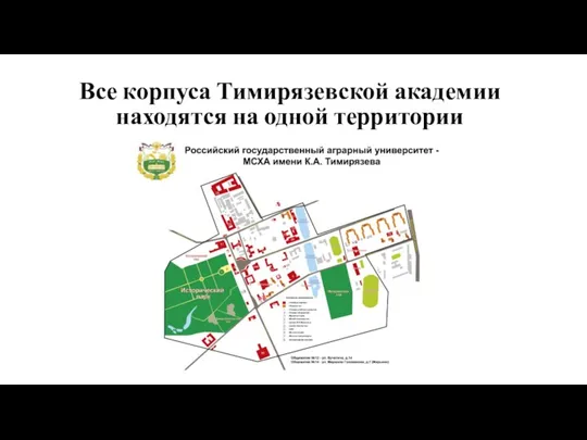 Все корпуса Тимирязевской академии находятся на одной территории