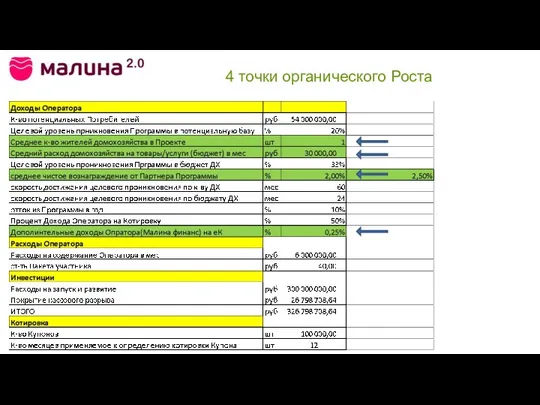 4 точки органического Роста