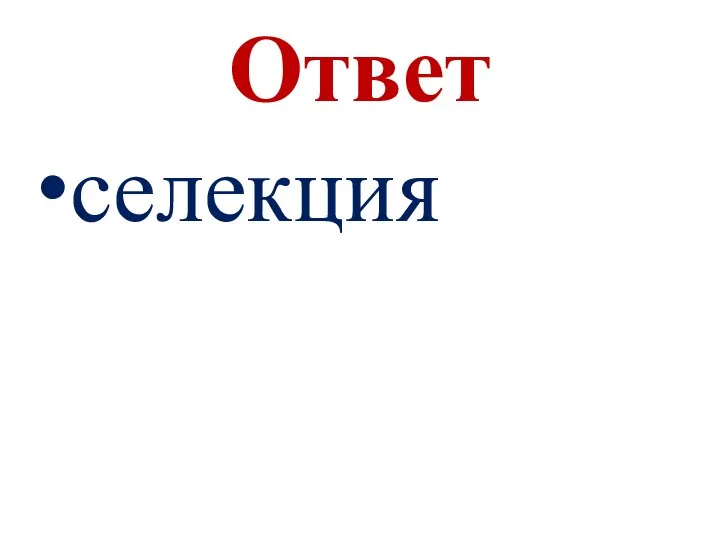 Ответ селекция