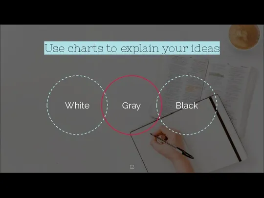 Use charts to explain your ideas Gray White Black