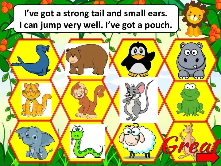 I’ve got a strong tail and small ears. I can jump very