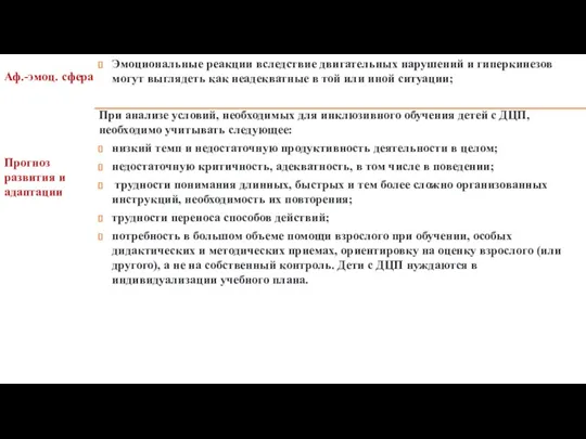 Эмоциональные реакции вследствие двигательных нарушений и гиперкинезов могут выглядеть как неадекватные в